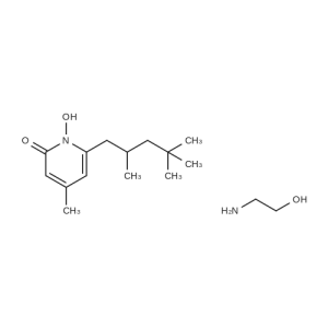 [CAS nr. 68890-66-4] 1-hydroxi-4-metyl-6-(2,4,4-trimetylpentyl)pyridin-2(1H)-on 2-aminoetanolsalt (Synonymer: Piroctone etanolamin)